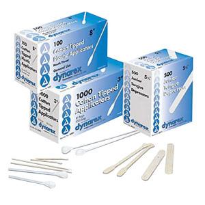 Dynarex Non-sterile Cotton Tipped Applicator, 6", Highly Absorbent, Peel-down Pouch, Wood Stick, Box of 1000, Pack of 10 (10000 Total) 88819900