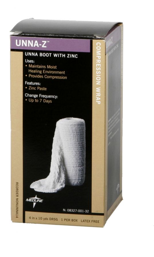 Unna-Z Zinc Boot Bandages 4 Inch x 10 Yard Latex Free Case of 12_x000D_