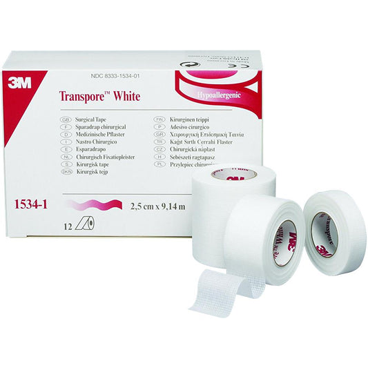 Transpore 1534-1 White Surgical Tape, Case of 120 88590586