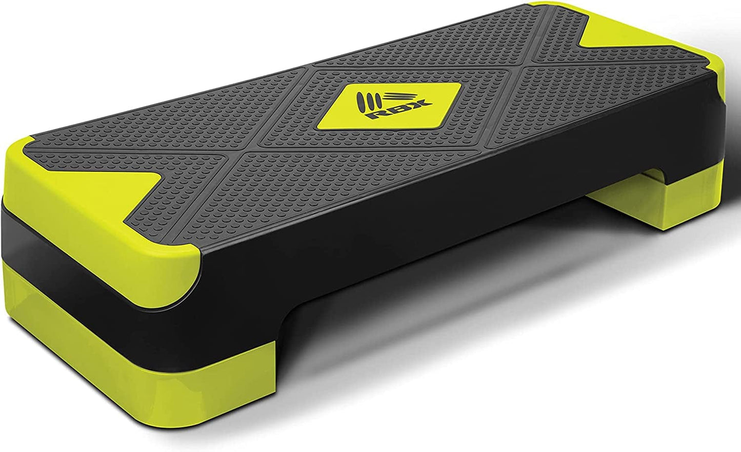 RBX Aerobic Step Platform with Non-Slip Textured Surface -2-Level Adjustable Steppers for Exercise, Compact, Lightweight, Easy-To-Store Exercise Step & Fitness Step Bench