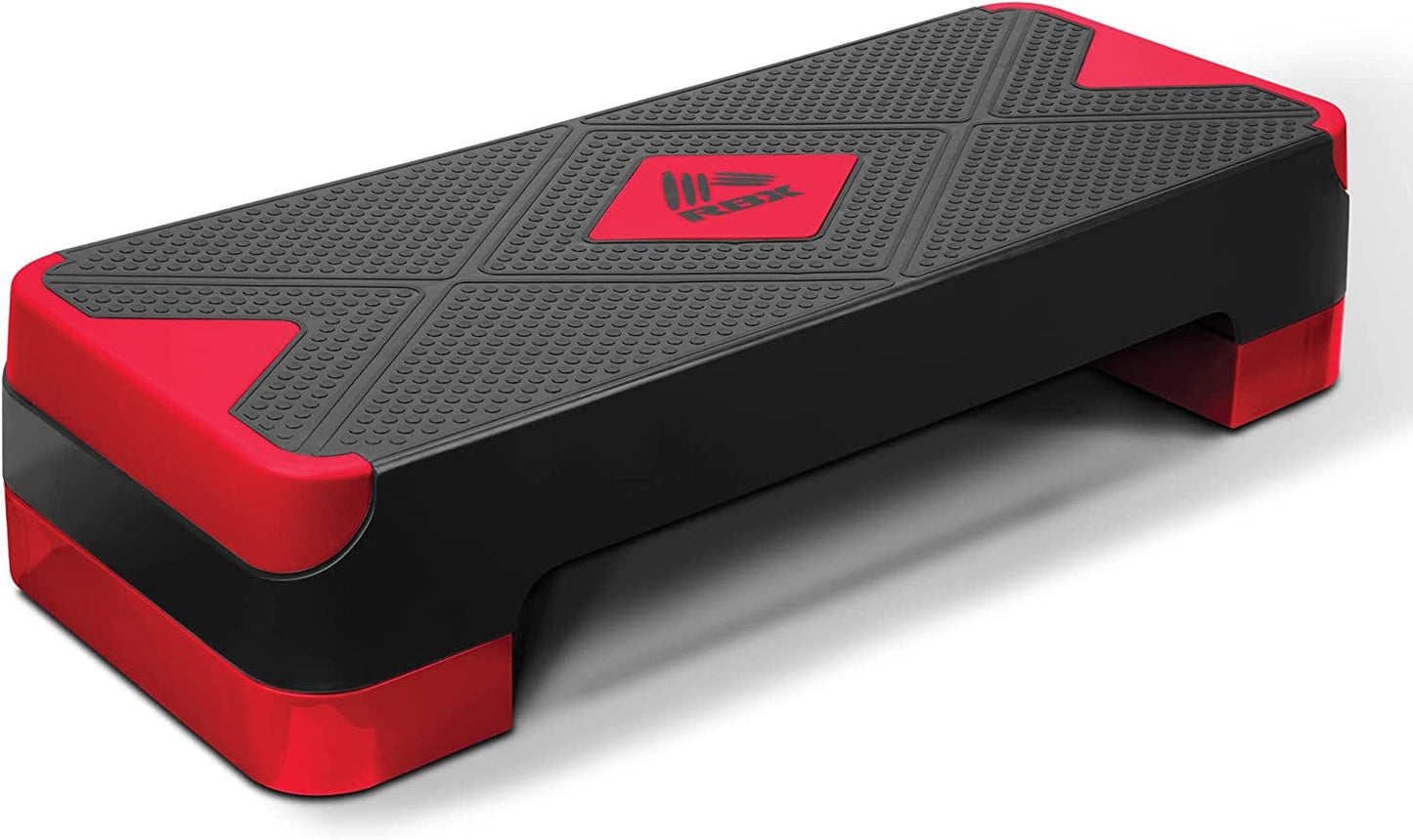 RBX Aerobic Step Platform with Non-Slip Textured Surface -2-Level Adjustable Steppers for Exercise, Compact, Lightweight, Easy-To-Store Exercise Step & Fitness Step Bench