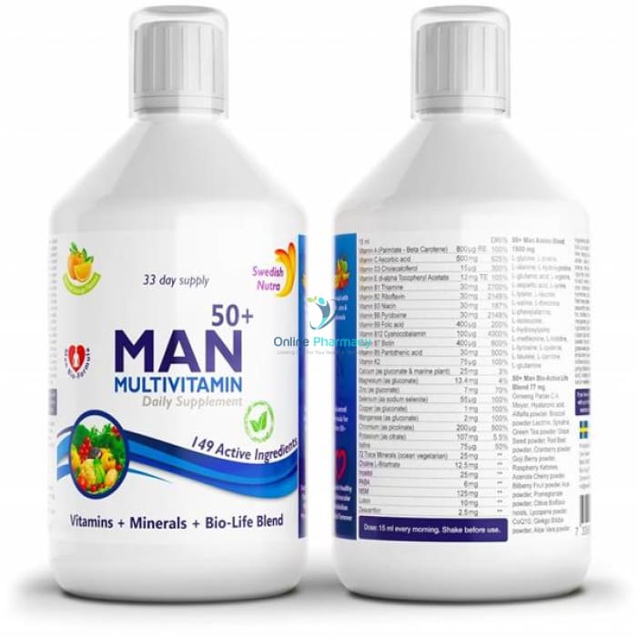 Swedish Nutra Man Active 50+ Multivitamin - 500ml