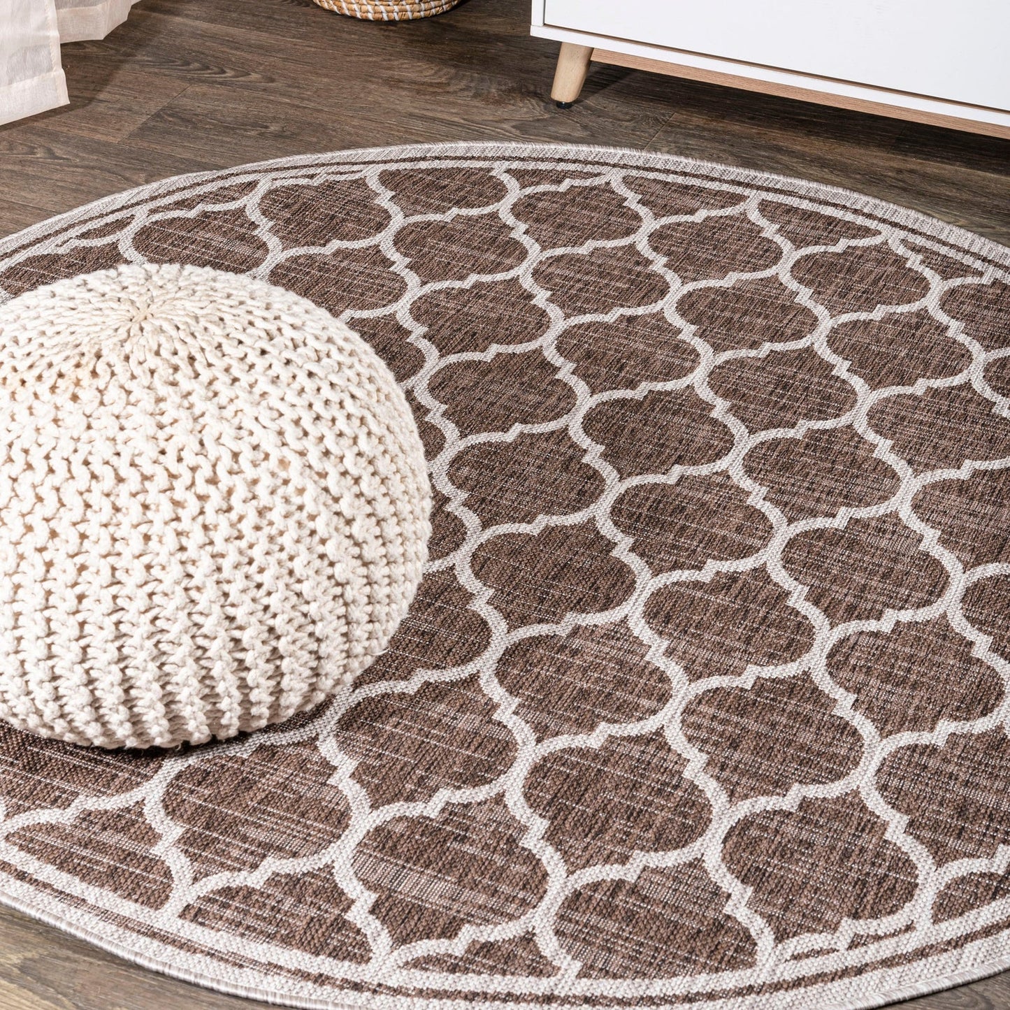 Trebol Moroccan Trellis Textured Weave Indoor/Outdoor Area Rug - Rugs