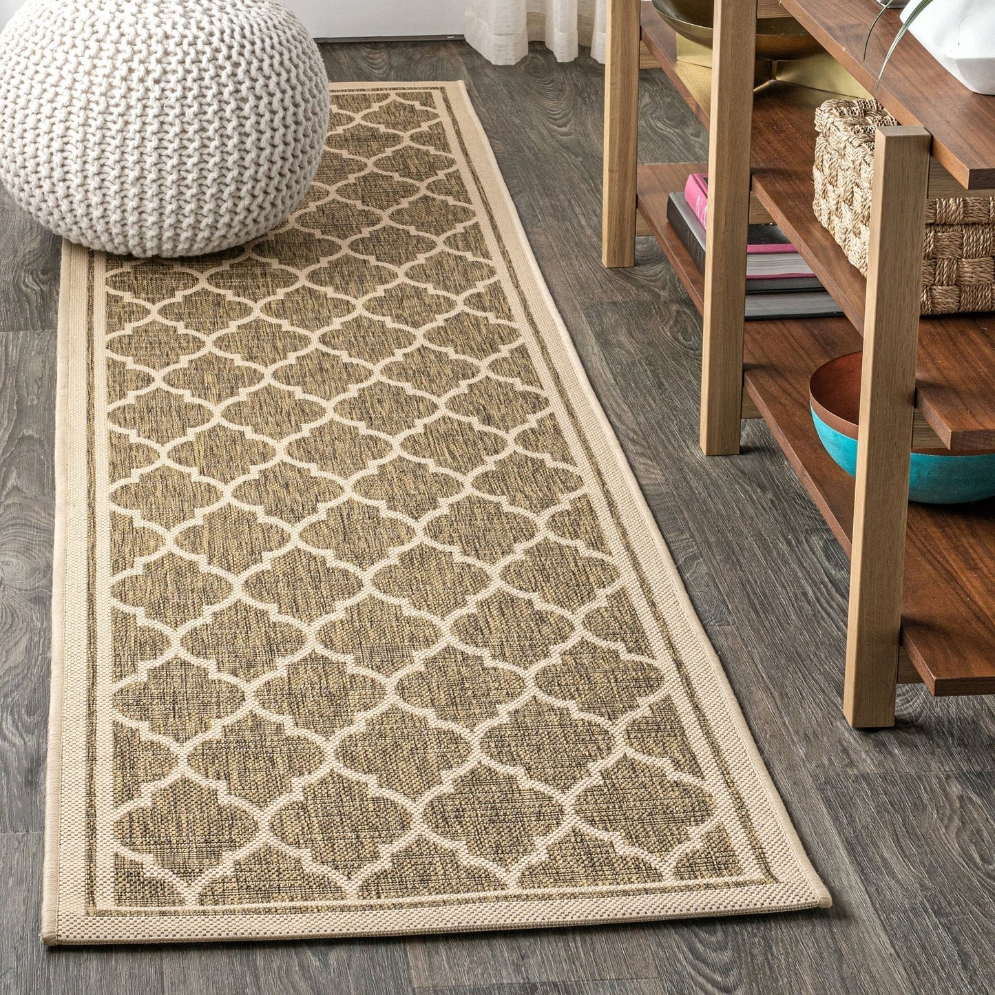 Trebol Moroccan Trellis Textured Weave Indoor/Outdoor Area Rug - Rugs