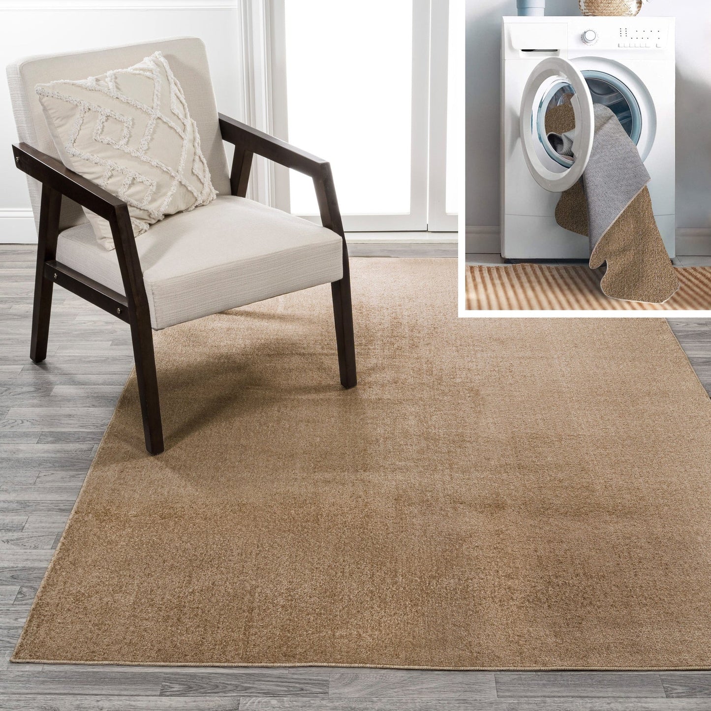 Twyla Classic Solid Low-Pile Machine-Washable Area Rug - Rugs