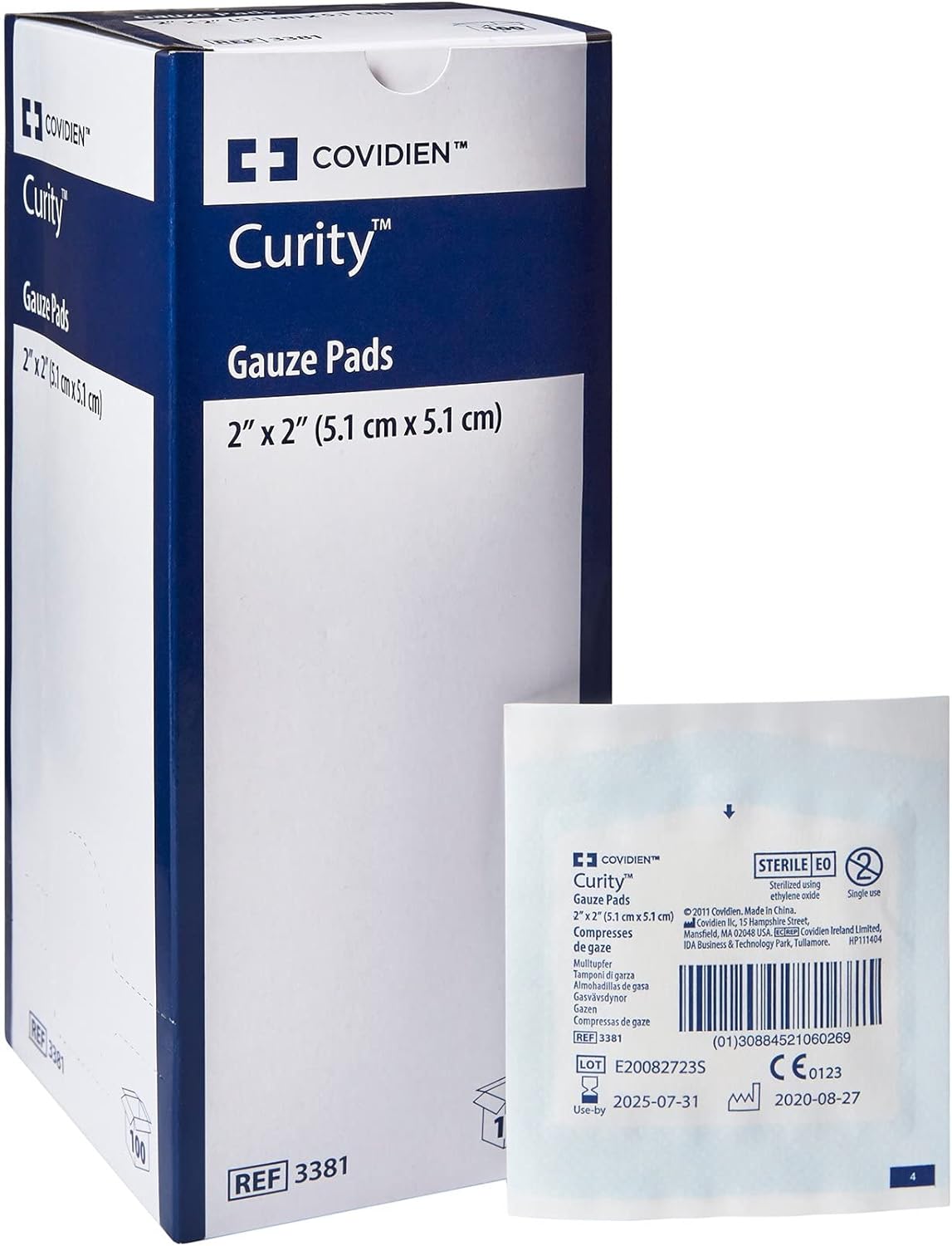 Curity Gauze Sponge, 2 X 2 Inch, Sterile, 12-Ply, Square, Box of 100 16278860
