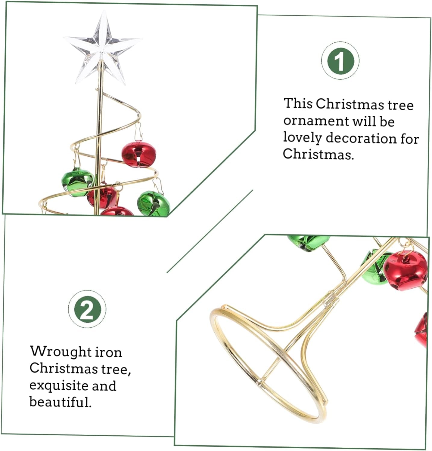 HOMSFOU 3 Pcs Desktop Christmas Tree Artificial Bonsai Miniture Decoration Crystal Display Stand Holiday Tabletop Trees Ornament Display Stand Glitter Xmas Tree Iron, Plastic Golden Window