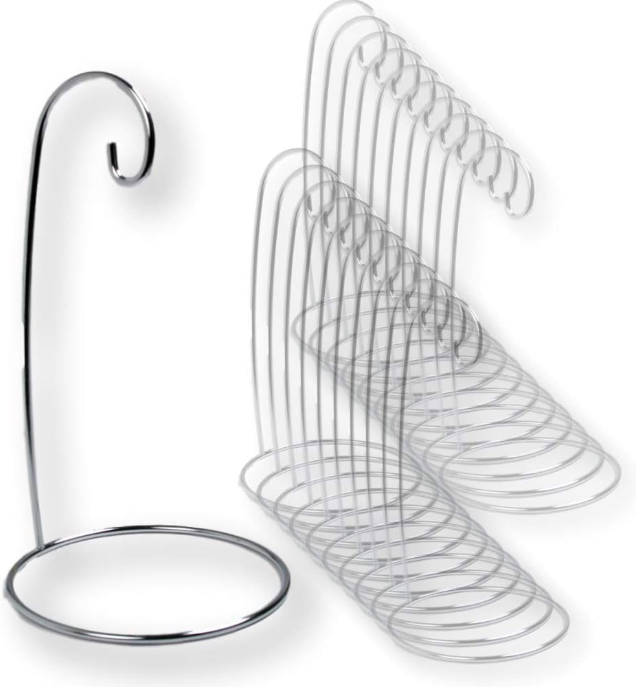BANBERRY DESIGNS Ornament Display Stand - Set of 10 Silver Christmas Holders - Chrome Finished Metal 7-Inch Tall - Air Plant and Terrarium Stands Home & Garden > Decor > Seasonal & Holiday Decorations Banberry Designs 20 Pack