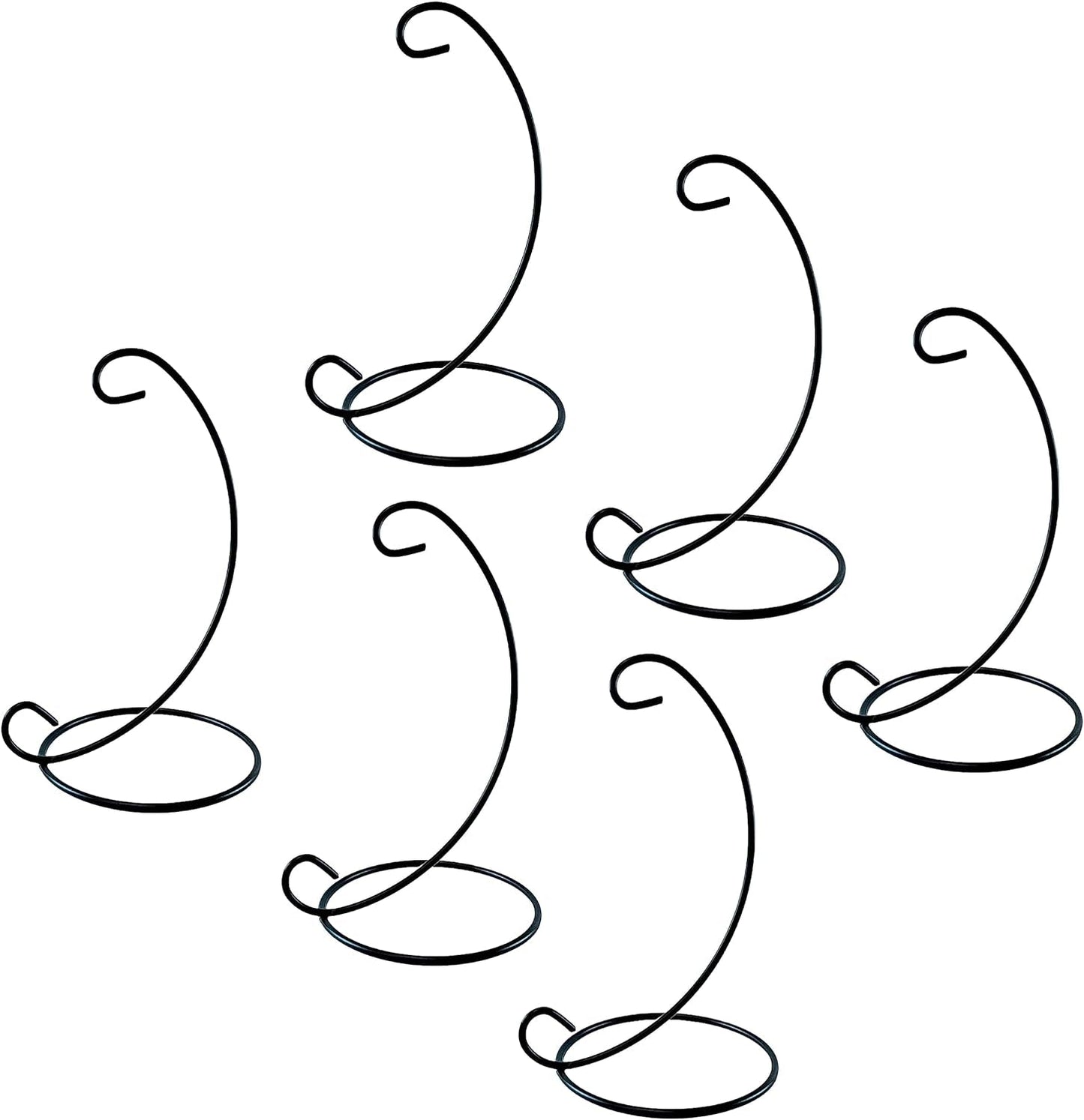 BANBERRY DESIGNS Ornament Display Stands – Wrought Iron Black 6 Pack - 15 Inches Tall - Christmas Ornament, Terrarium Holder, Glass Globes, Lanterns