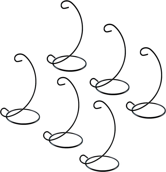 BANBERRY DESIGNS Ornament Display Stands – Wrought Iron Black 6 Pack - 15 Inches Tall - Christmas Ornament, Terrarium Holder, Glass Globes, Lanterns