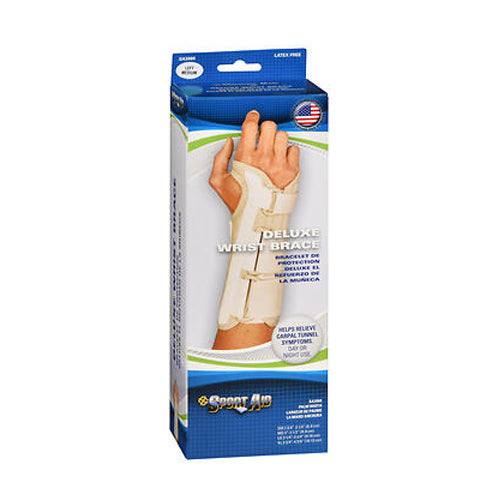 Scott Specialties, Sportaid Wrist Brace Deluxe Left, Beige Medium 1 each