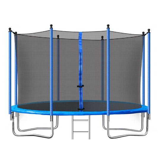 10FT Trampoline with Enclosure Net and Ladder, Outdoor Recreational Combo Bounce Trampoline for Kids and Adults, Trampoline with Waterproof Jump Mat for Indoor Outdoor Backyard