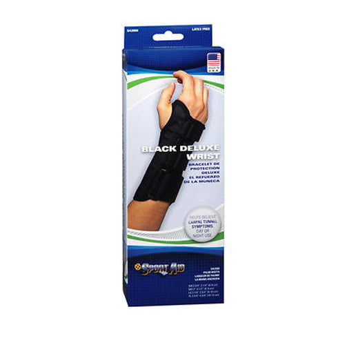 Sport Aid, Sport Aid Black Deluxe Wrist Large Left, 1 Each