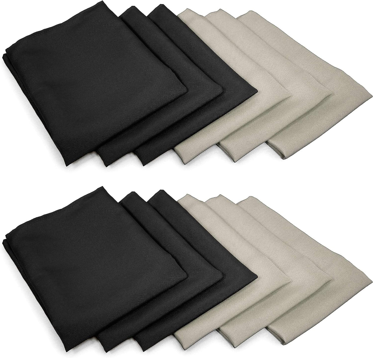 Tablelinensforless Thanksgiving/Fall Cloth Napkin Sets (12 Pack, Gold/Burnt Orange/Red) Home & Garden > Decor > Seasonal & Holiday Decorations TableLinensforLess New Year'S Black/Silver 12