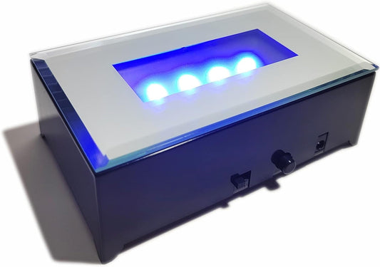 FIEIFI LED Light Base Display Stand for 3D Crystal Glass Art, Room Decoration and Holiday Casual Atmosphere Ornament Lamp- 4.5 Inch Rectangular Illuminated Holder Colorful Lights (Silver) Home & Garden > Decor > Seasonal & Holiday Decorations FIEIFI Black