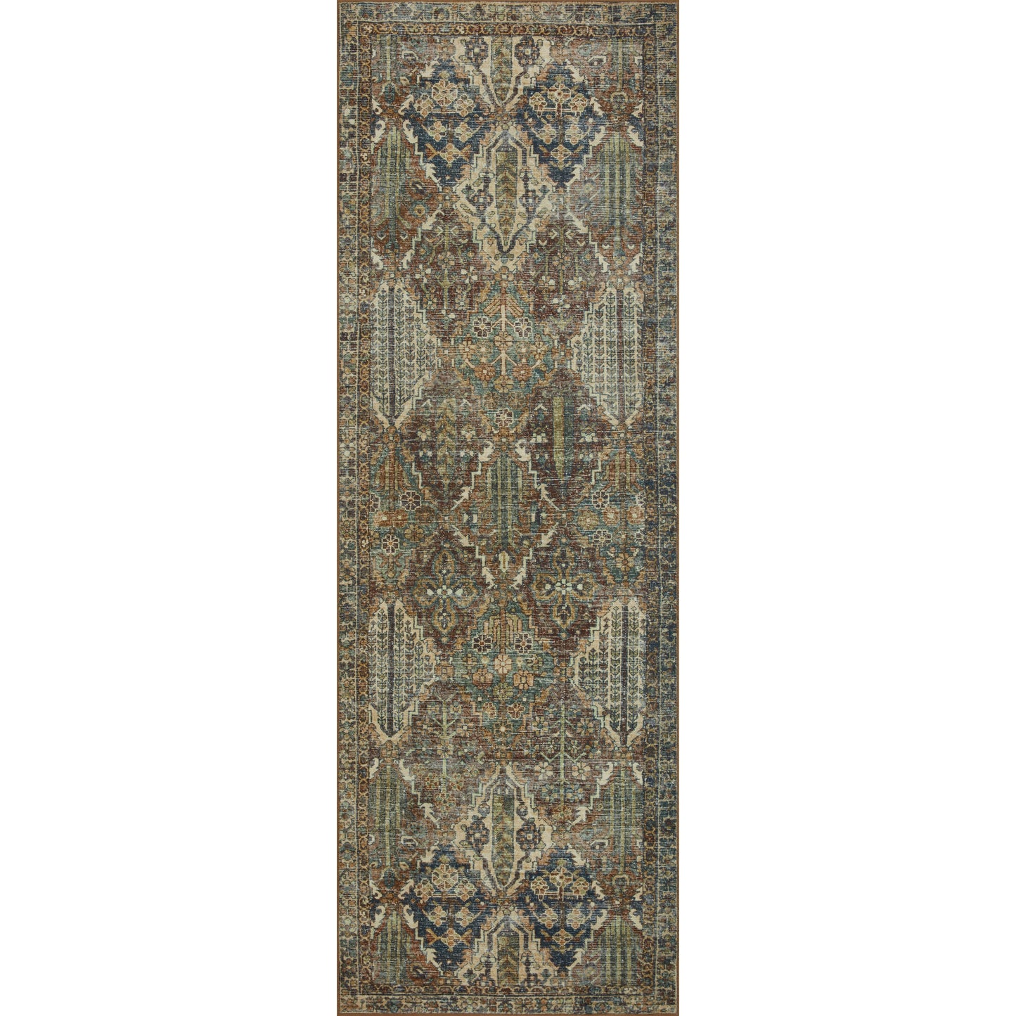 Banks Spice / Blue  Rug | Magnolia Home by Joanna Gaines x Loloi