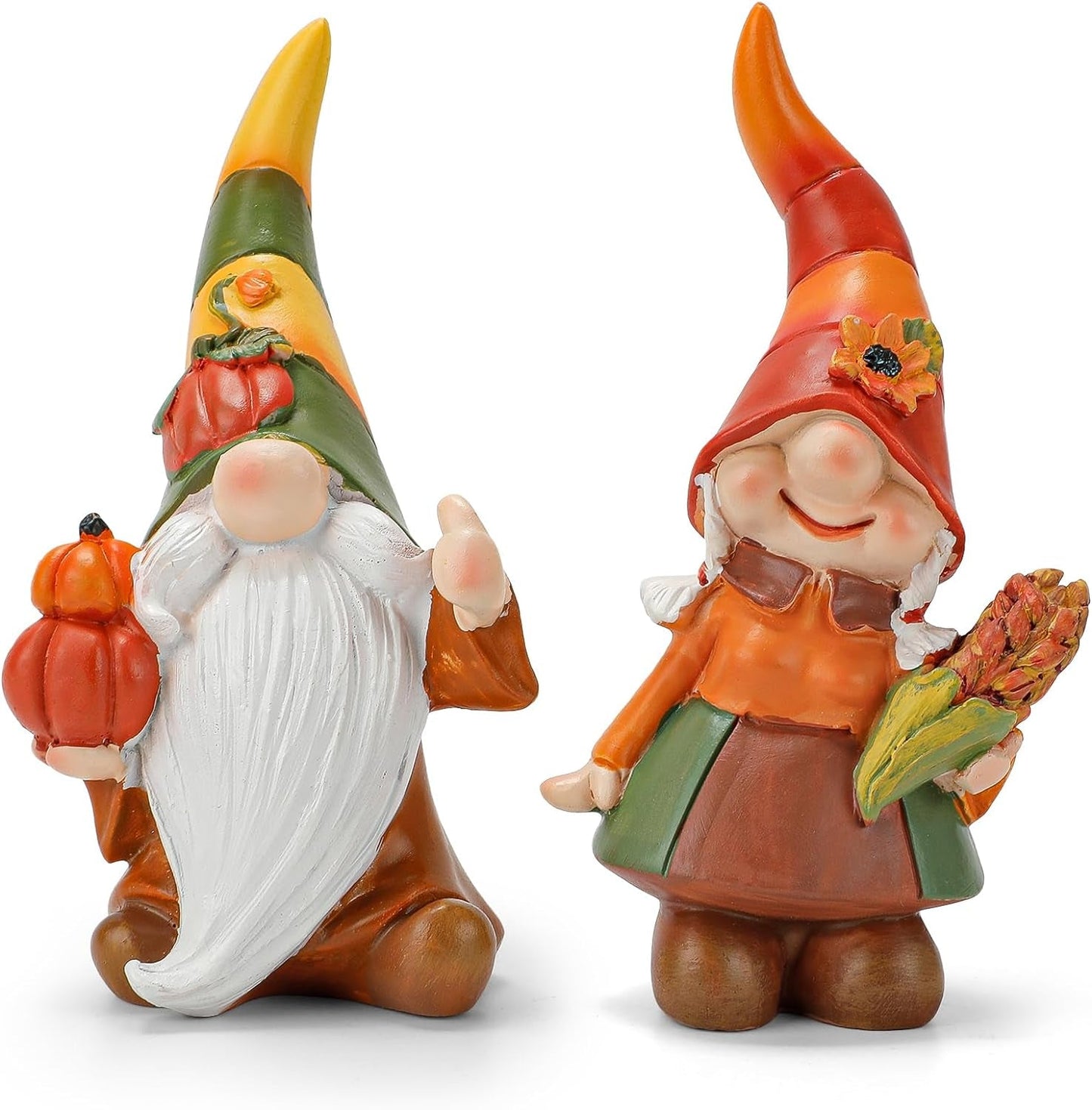 Zonling Fall Gnomes Thanksgiving Decorations, Handmade Gnomes Figurine Thanksgiving Decor Fall Gnomes Thanksgiving Gift for Home Table Ornaments Indoor Home & Garden > Decor > Seasonal & Holiday Decorations Zonling Orange-Green