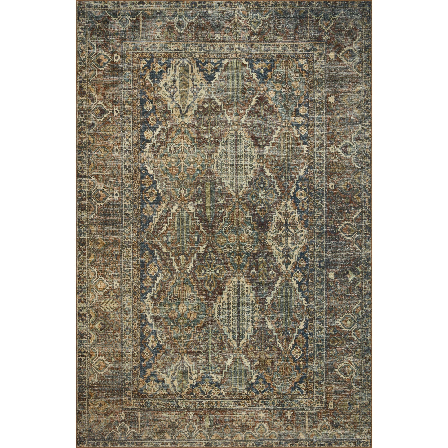 Banks Spice / Blue  Rug | Magnolia Home by Joanna Gaines x Loloi