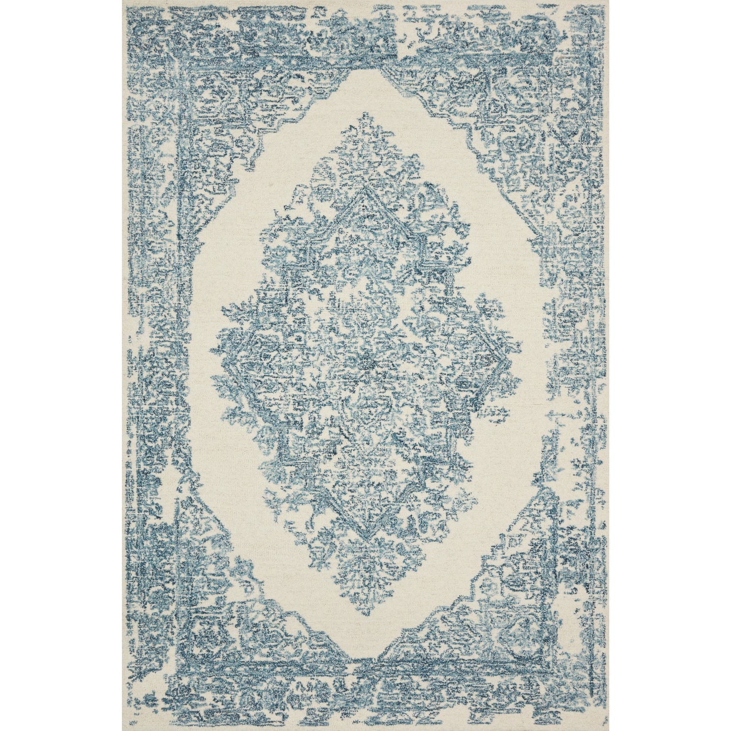 Annie White / Blue  Rug | Magnolia Home by Joanna Gaines x Loloi