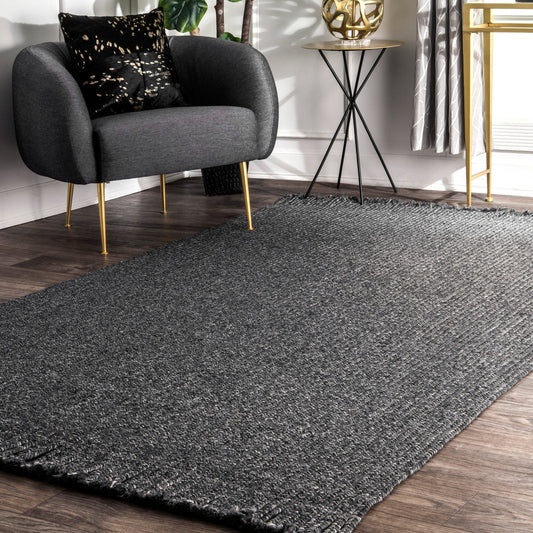 BRAIDED COURT TASSEL BLACK | RUGS