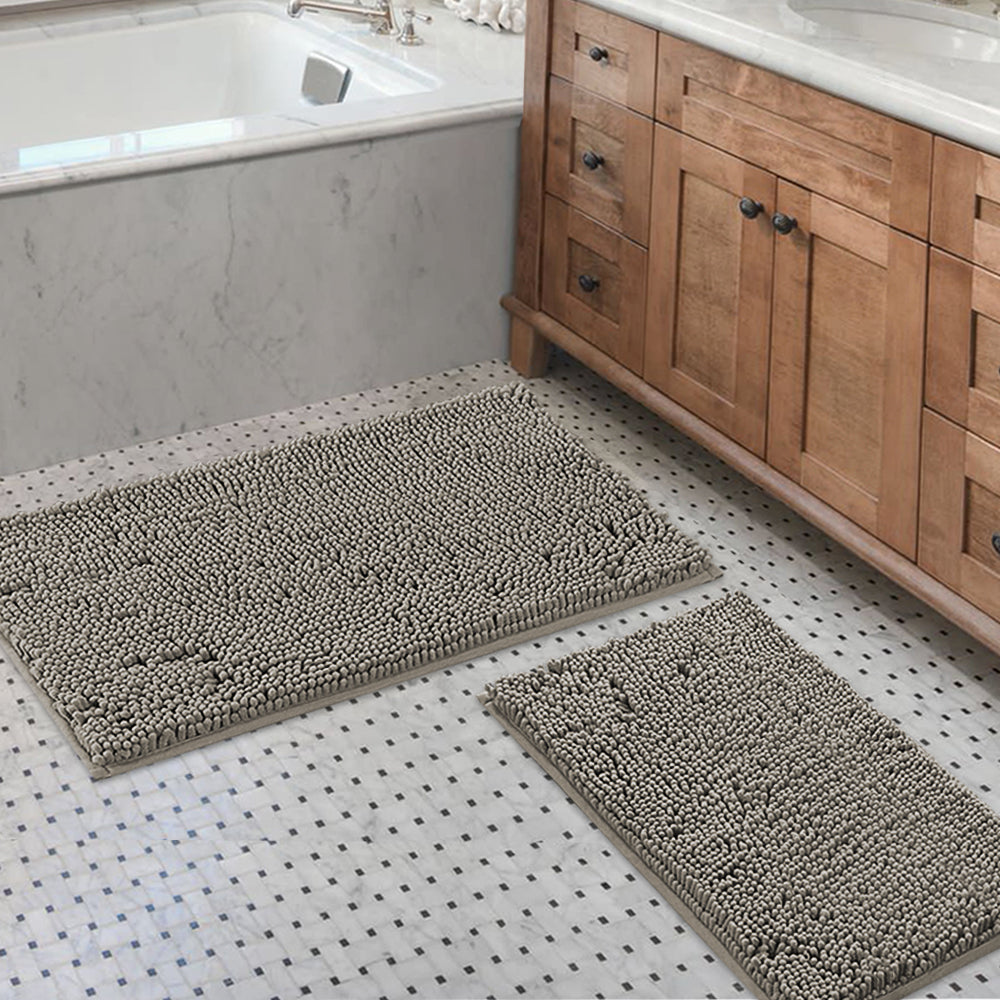 Chenille Bath Rug Set PVC Backing 20" x 32" & 17" x 24"