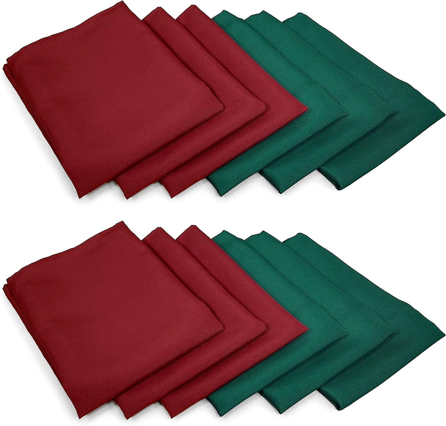 Tablelinensforless Thanksgiving/Fall Cloth Napkin Sets (12 Pack, Gold/Burnt Orange/Red) Home & Garden > Decor > Seasonal & Holiday Decorations TableLinensforLess Christmas Maroon/Dark Green 12