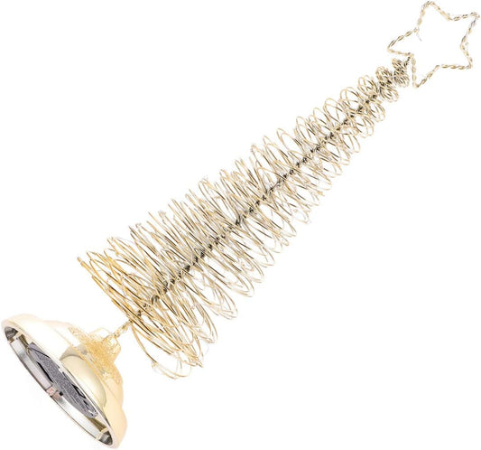 WINOMO Metal Christmas Tree LED Light up Wrought Iron Spiral Xmas Tree Display Tree Stand Table Top Centerpieces Ornament for Xmas Holiday Party Table Decor (Golden)