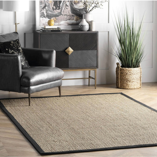 Torbin Jute Marble/Black Area Rug, Rug Size: Rectangle 2'6" x 4'