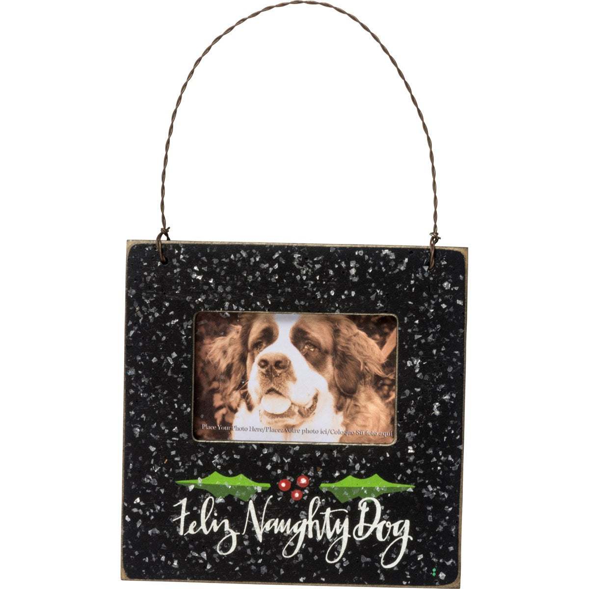 Feliz Naughty Dog Mini Frame Ornament