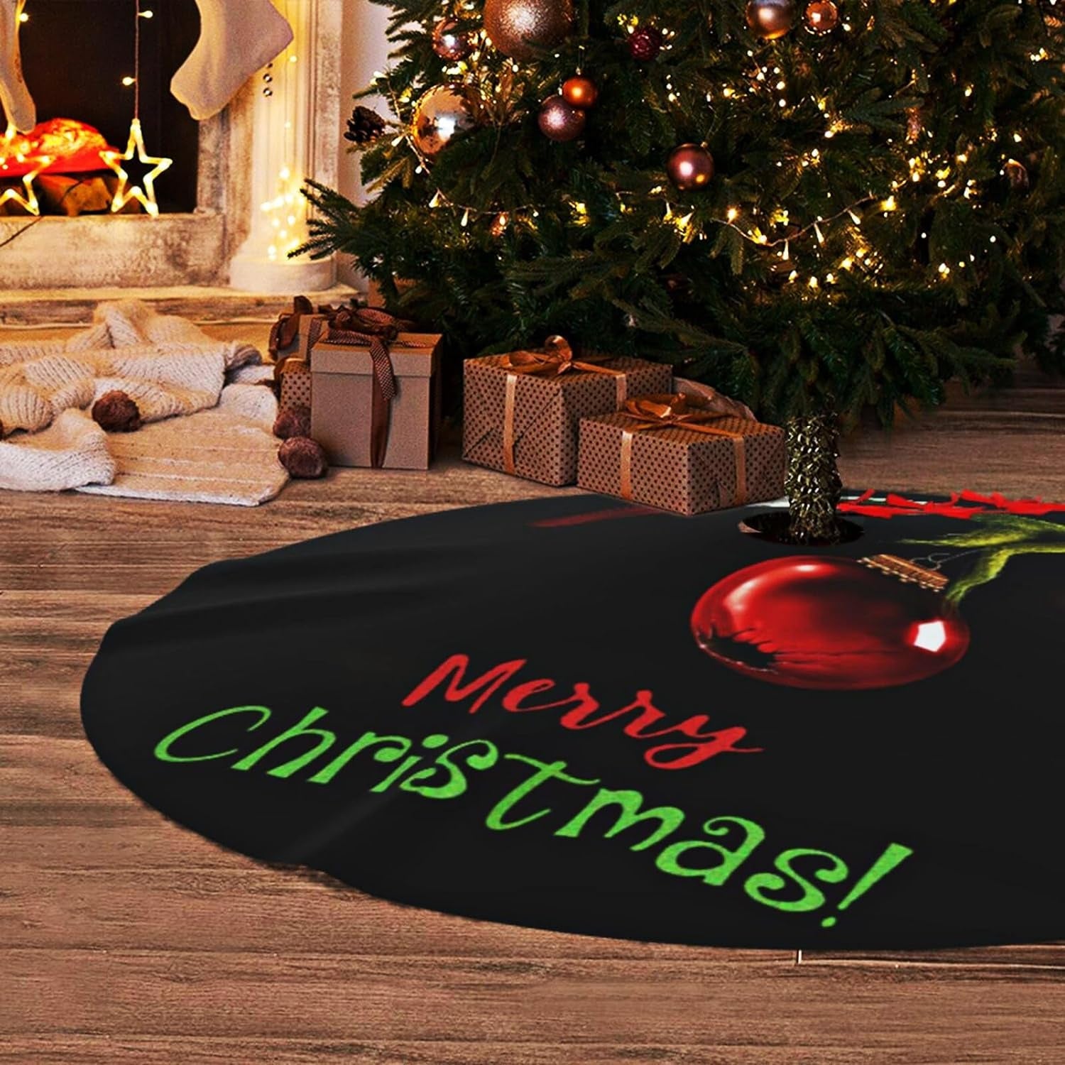 Christmas Tree Skirt 36 Inch Christmas Tree Decorations Xmas Tree Skirt for Christmas Tree Skirts Home & Garden > Decor > Seasonal & Holiday Decorations DKUVGRE Sq003 36"
