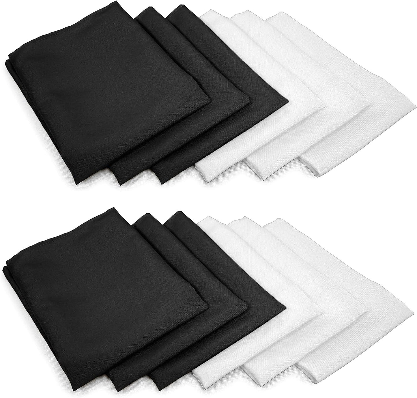 Tablelinensforless Thanksgiving/Fall Cloth Napkin Sets (12 Pack, Gold/Burnt Orange/Red) Home & Garden > Decor > Seasonal & Holiday Decorations TableLinensforLess New Year'S Black/White 12