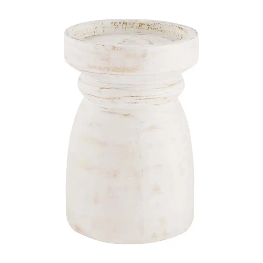 SM White Washed Candlestick