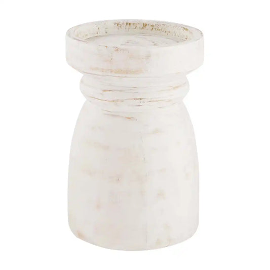 SM White Washed Candlestick