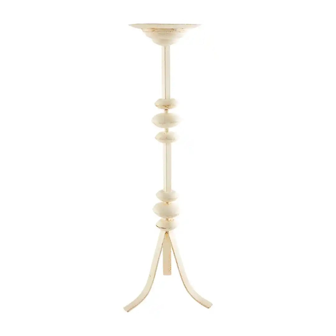 White Distress Candlestick Large