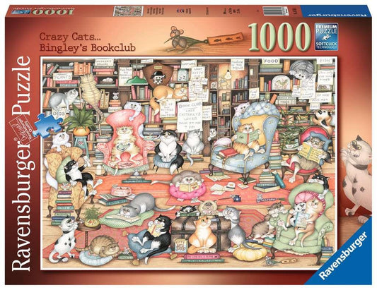 Ravensburger 16765 Crazy Cats Bingley's Bookclub 1000 Piece Jigsaw Puzzle