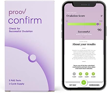 Proov PdG - Progesterone Metabolite – Test | Only FDA Cleared Test to Confirm Successful Ovulation at Home | 1 Cycle Pack | Works Great with Ovulation Tests | 5 PdG Test Strips