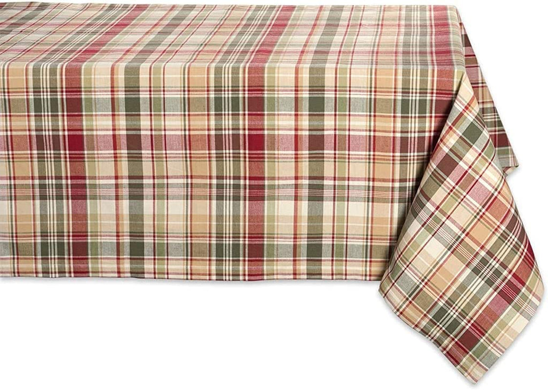 DII Give Thanks Plaid Fall Table Decor, Autumn & Thanksgiving Tabletop Linens, 60X104 Rectangle Tablecloth Home & Garden > Decor > Seasonal & Holiday Decorations DII 60X84" Rectangle Tablecloth