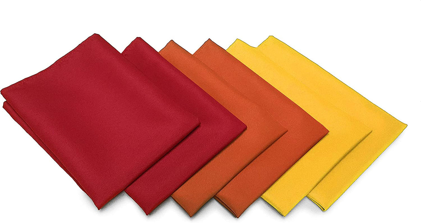 Tablelinensforless Thanksgiving/Fall Cloth Napkin Sets (12 Pack, Gold/Burnt Orange/Red) Home & Garden > Decor > Seasonal & Holiday Decorations TableLinensforLess Gold/Burnt Orange/Red 6