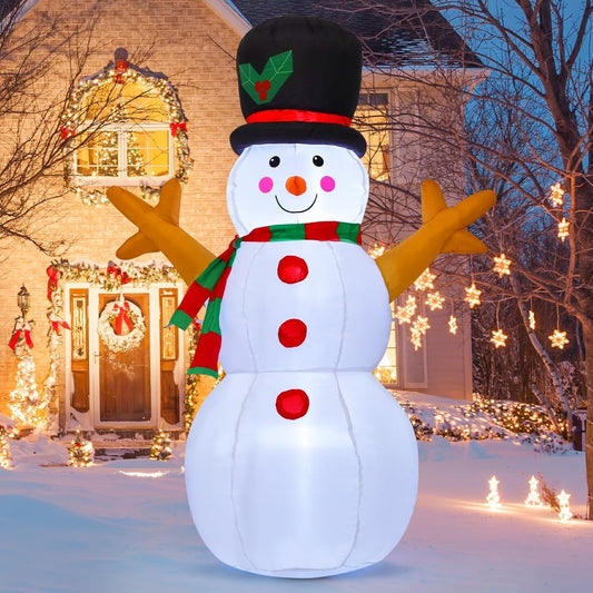 GOOSH 5 FT Christmas Snowman Inflatable Decoration Blow up Snowman Outdoor Christmas Yard Decoration with Branch Hand Blow up Holiday Indoor Outdoor Party Garden Yard Decoration