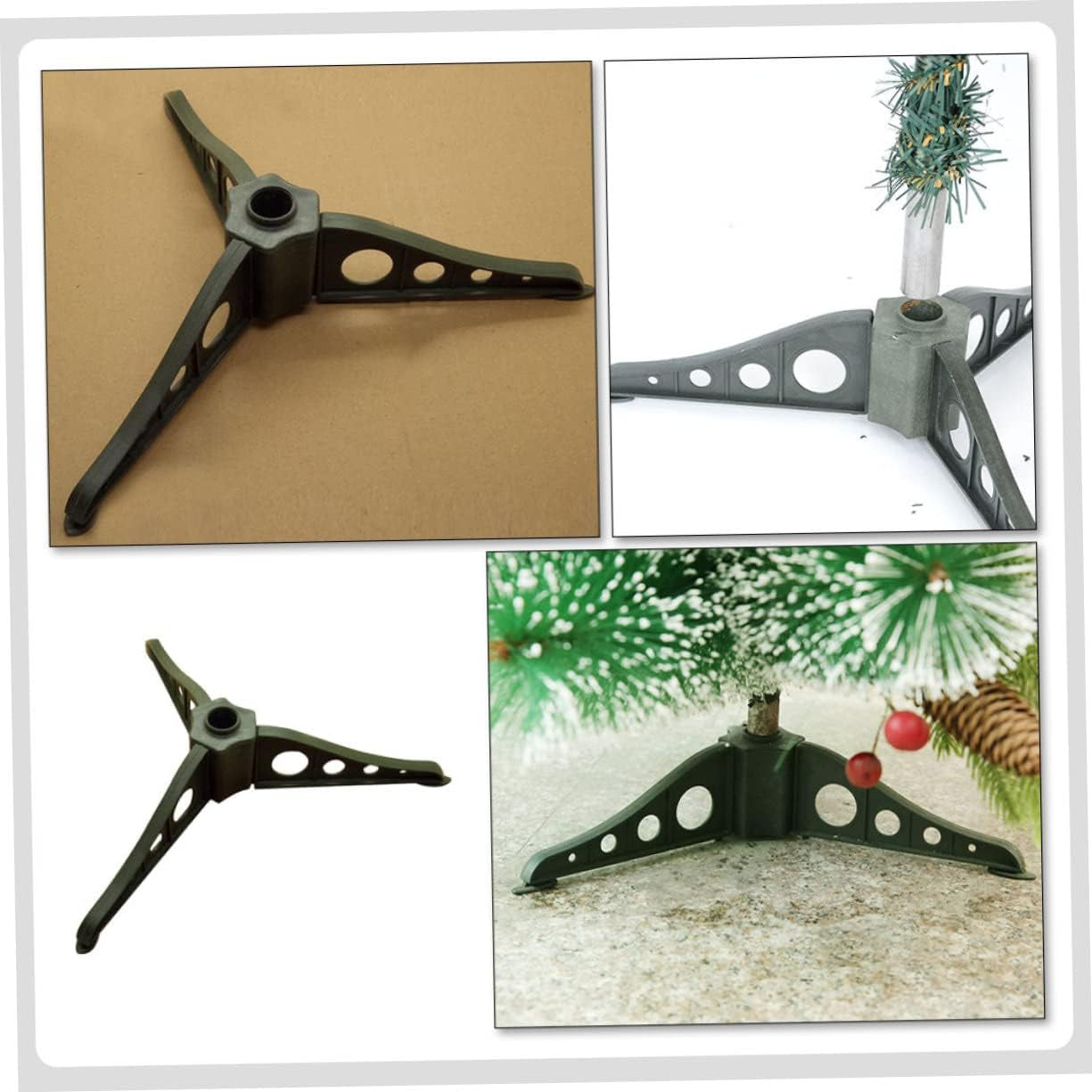 Amosfun Christmas Tree Base Frame Detachable Tree Stand Artificial Xmas Tree Stand Metal Christmas Tree Rotating Tree Stand Adjustable Base Metal Holder Home Christmas Tree Stand to Rotate