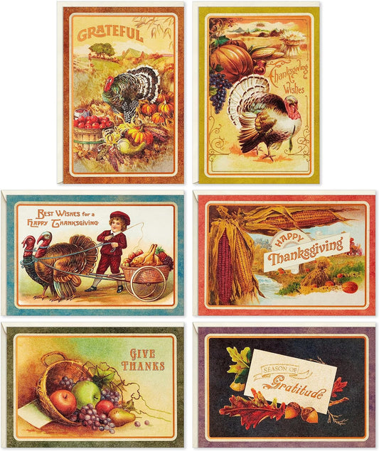 Hallmark Vintage Thanksgiving Cards Assortment (36 Assorted Cards and Envelopes)