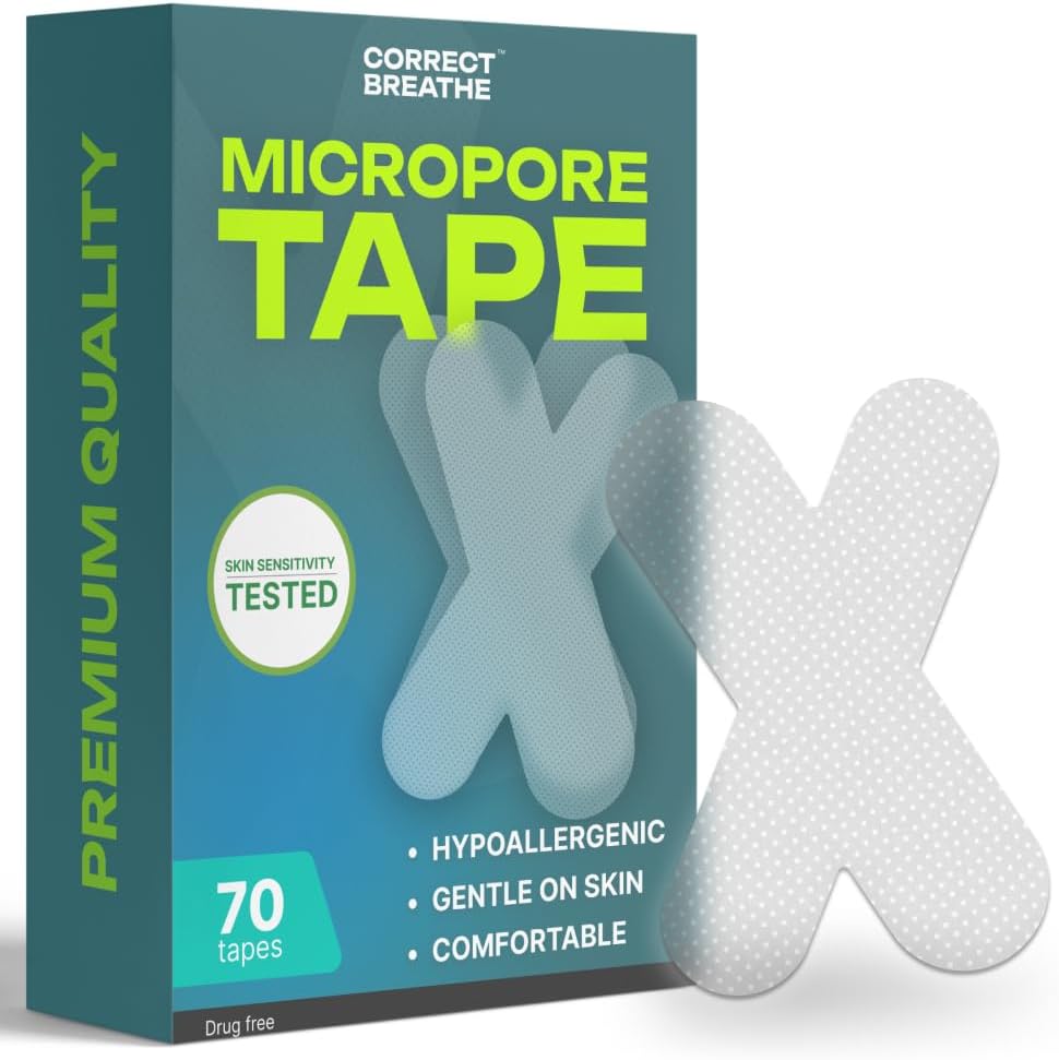 Hypoallergenic Gentle Micropore Tape - Silicone and Latex Free Medical Grade Tape - Peels Off with No Residue (70 Pack)