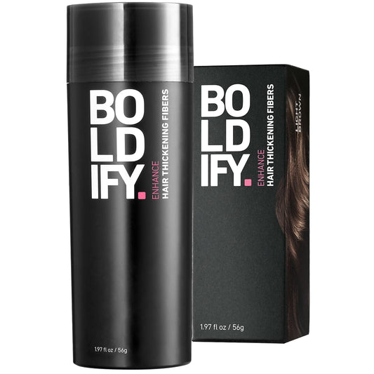 BOLDIFY Hair Fibers (56g) Fill In Fine and Thinning Hair for an Instantly Thicker & Fuller Look - Best Value & Superior Formula -14 Shades for Women & Men - LIGHT BROWN
