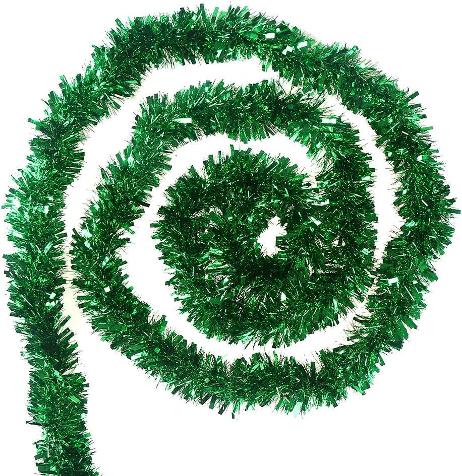 Pink Tinsel Garland for Christmas Tree Decorations Wedding Birthday Party Supplies 17 Feet Home & Garden > Decor > Seasonal & Holiday Decorations CCINEE Light Green
