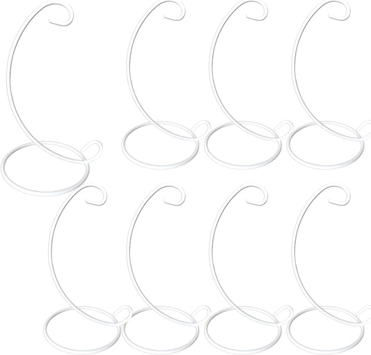 BANBERRY DESIGNS Ornament Display Stands - White Metal - 11 Inches Tall - Christmas Ornament Terrarium Holder Glass Globe - Set of 4 Home & Garden > Decor > Seasonal & Holiday Decorations BANBERRY DESIGNS 8 Pack