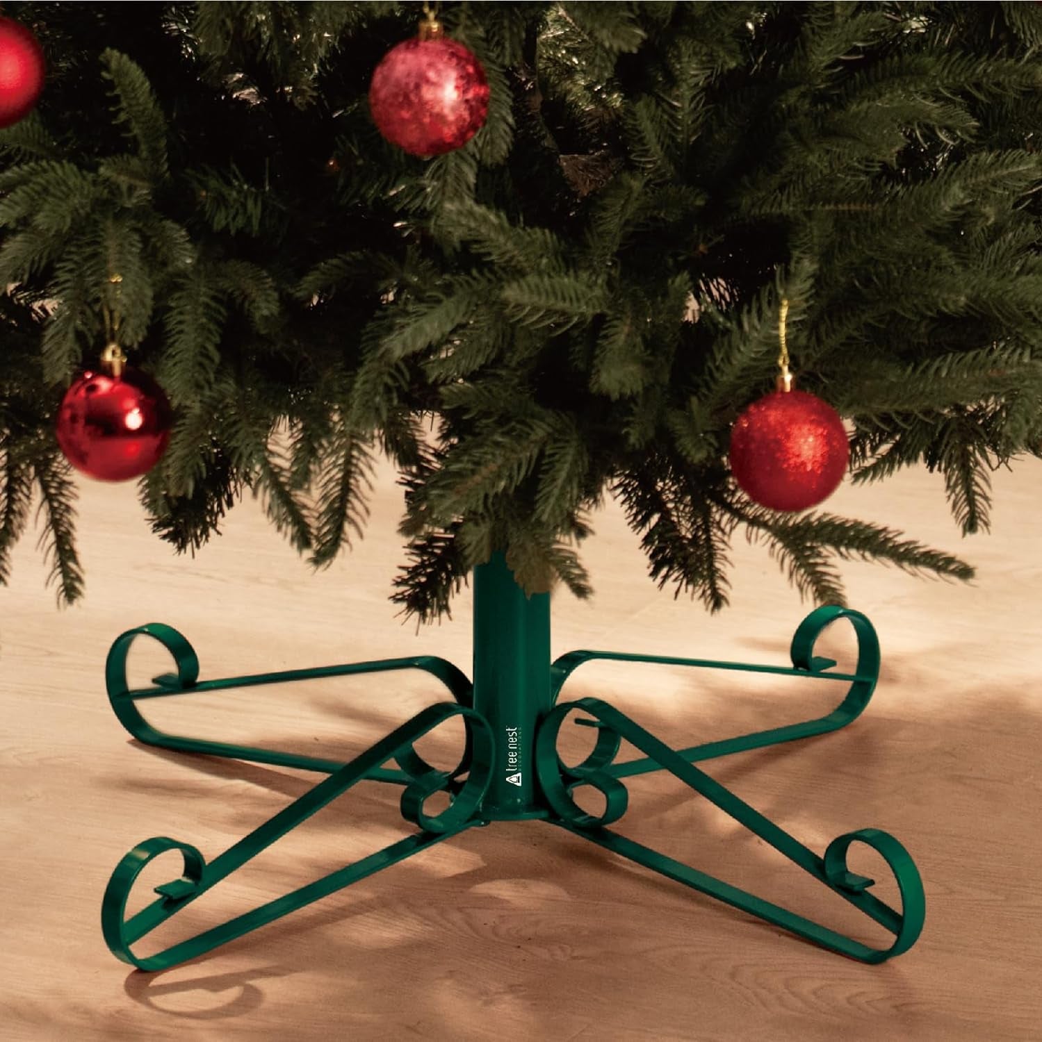 Christmas Tree Stand Base Red Xmas Tree Stand Christmas Fake Tree Holder for 8Ft Artificial Tree for Merry Christmas Party Christmas Tree Decoration up to 1.4" Xmas Tree Trunks Home & Garden > Decor > Seasonal & Holiday Decorations JuHu party Green Up To 8Ft, Ф1.4Inch