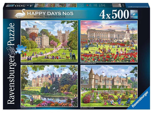 Ravensburger Happy Days No.5 Royal Residences 4 x 500 Piece Jigsaw Puzzles