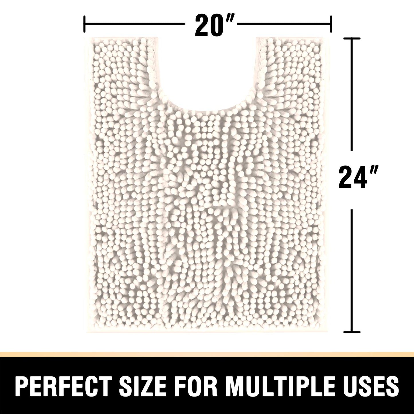 PrimeBeau Luxury Chenille U Shaped Bathroom Rug -Absorbent,Washable,Dry Fast Area Carpet Mats 1 Piece