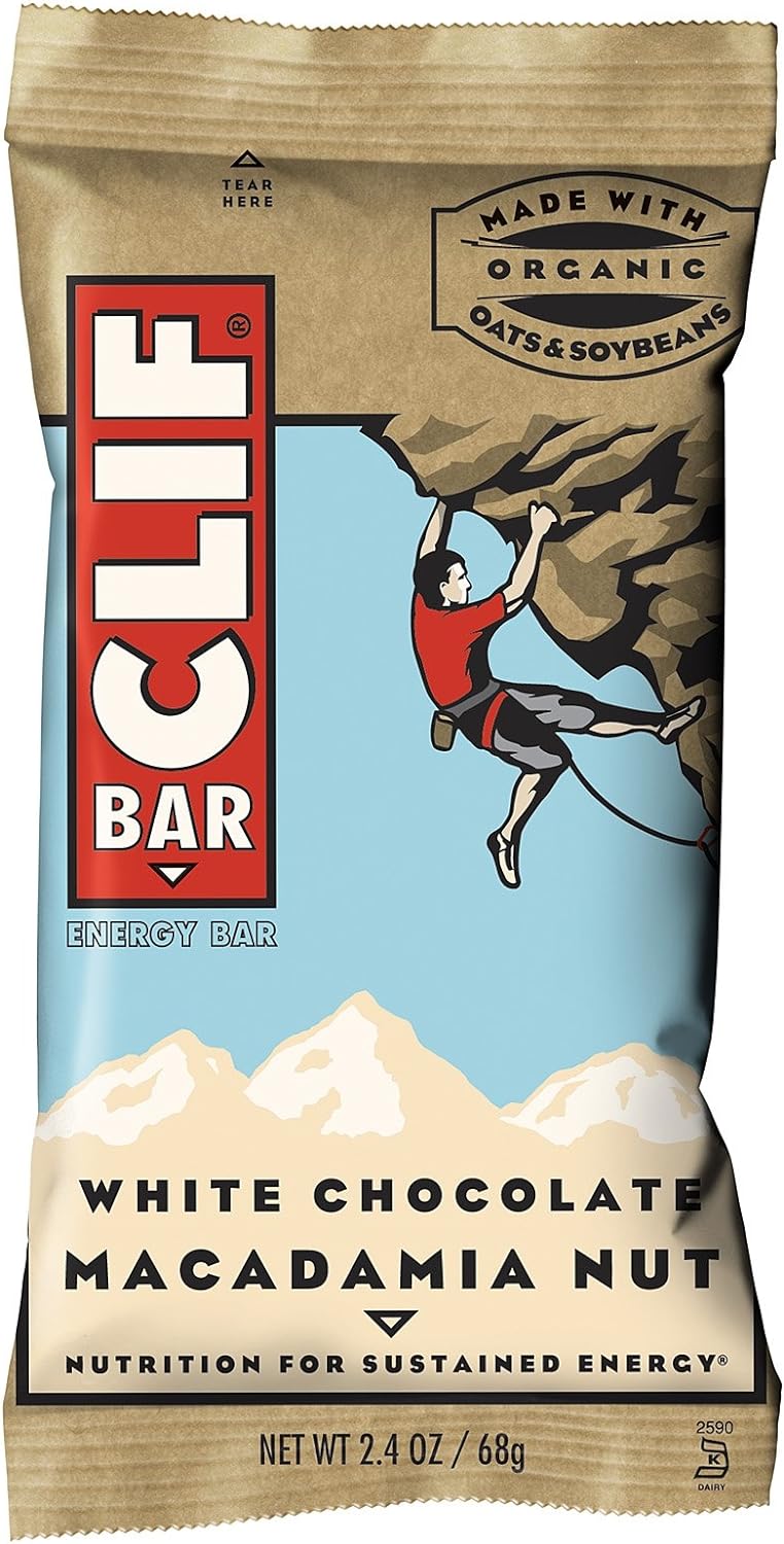 Clif Bar Energy Bar, White Chocolate Macadamia Nut, 2.4-Ounce Bars, Pack of 12