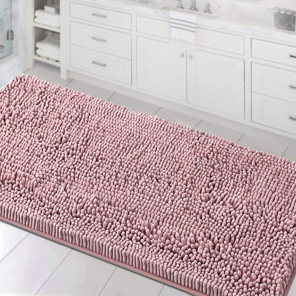 PrimeBeau Luxury Chenille U Shaped Bathroom Rug -Absorbent,Washable,Dry Fast Area Carpet Mats 1 Piece